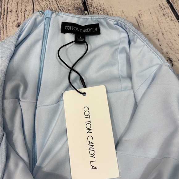 Cotton Candy Light Blue Mini Party Dress - Picture 7 of 11